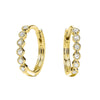 Diamond Huggie Hoop Earrings in Yellow Gold