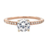 Classic Rose Gold Diamond Engagement Ring Setting with Diamond Pave Band