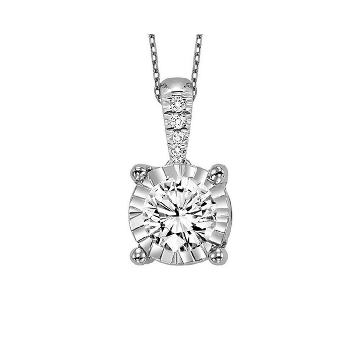 Diamond Pendant with Reflector Halo - 0.50 ctw.