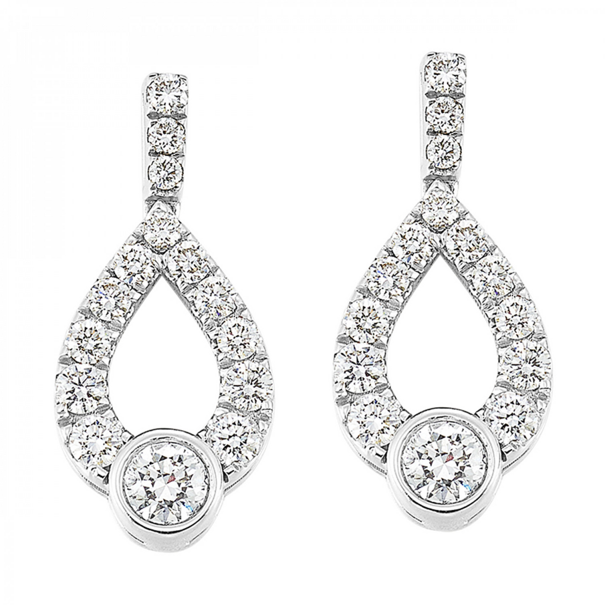 Love&#39;s Crossing Diamond Teardrop Earrings, 0.50cttw