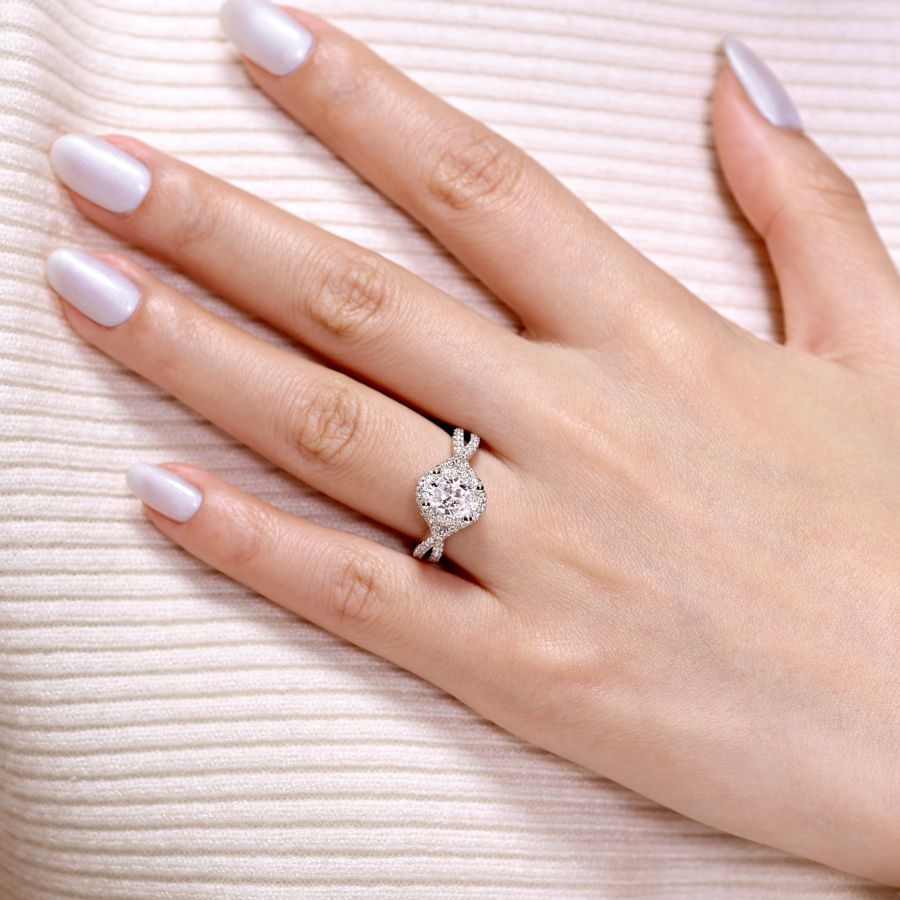 Freesia Oval Twist Engagement Ring Setting