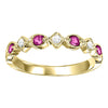 Ruby and Diamond Stacking Ring in Yellow Gold
