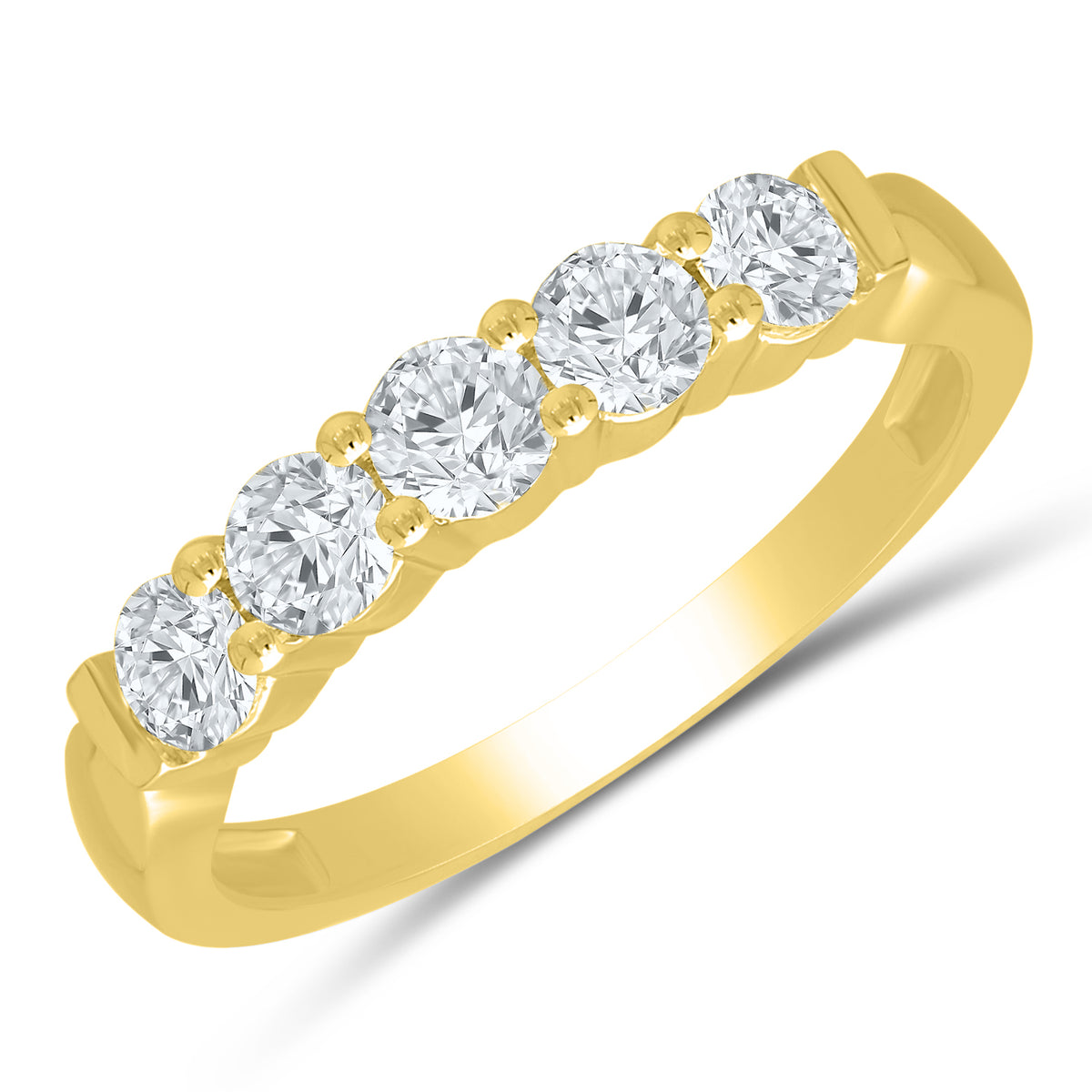 Yellow gold diamond anniversary band, 0.75ctw