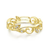 Diamond Vine and Leaf Ring in Yellow Gold