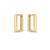 Rectangular Huggie Hoop Earrings in 14k Yellow Gold