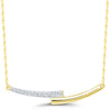 Sculptural Yellow Gold Diamond Bar Necklace, 0.10 cctw