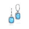 Turquoise Earrings with Rock Crystal Overlay