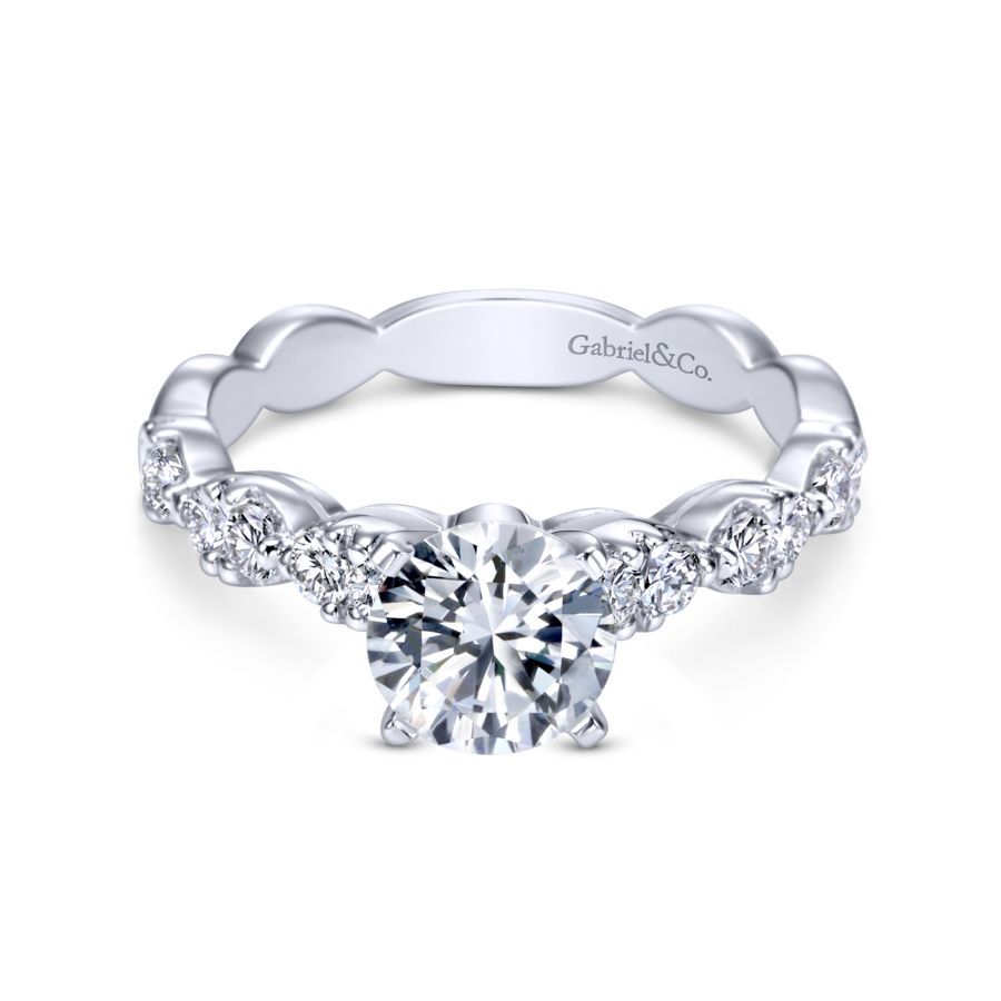 Rowan Engagement Ring Setting in White Gold