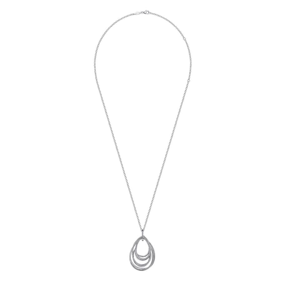 Rope Teardrop Necklace in Sterling Silver