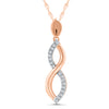 Rose Gold Diamond Curved Infinity Pendant Necklace, 0.05 cttw