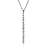 White Gold Diamond Drop Bar Vertical Pendant Necklace, 0.33 cttw