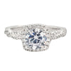 Cushion-Shaped Halo Diamond Engagement Ring Setting with Twisted Pave Band