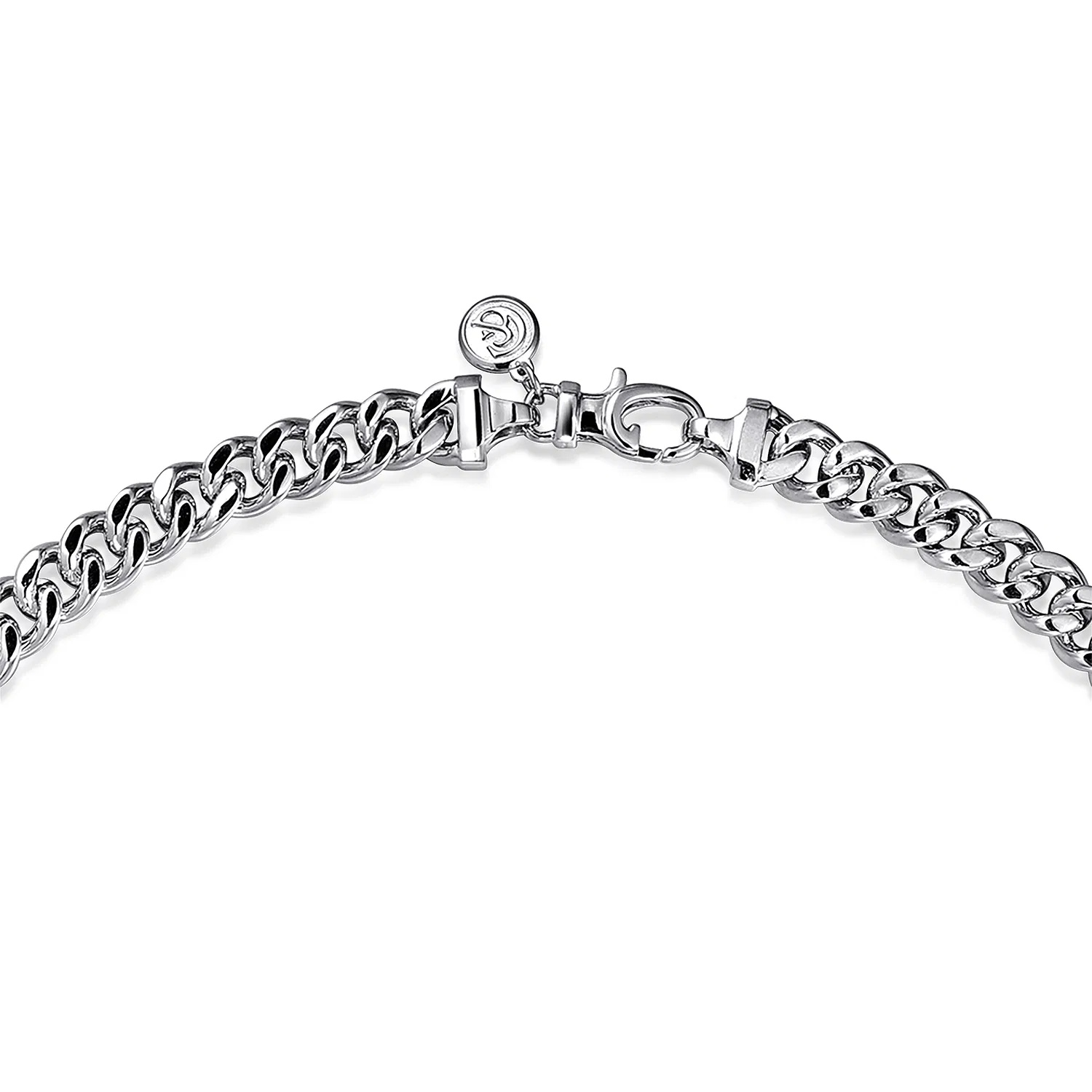 Sterling Silver Men's Solid Cuban Link Necklace, 22"