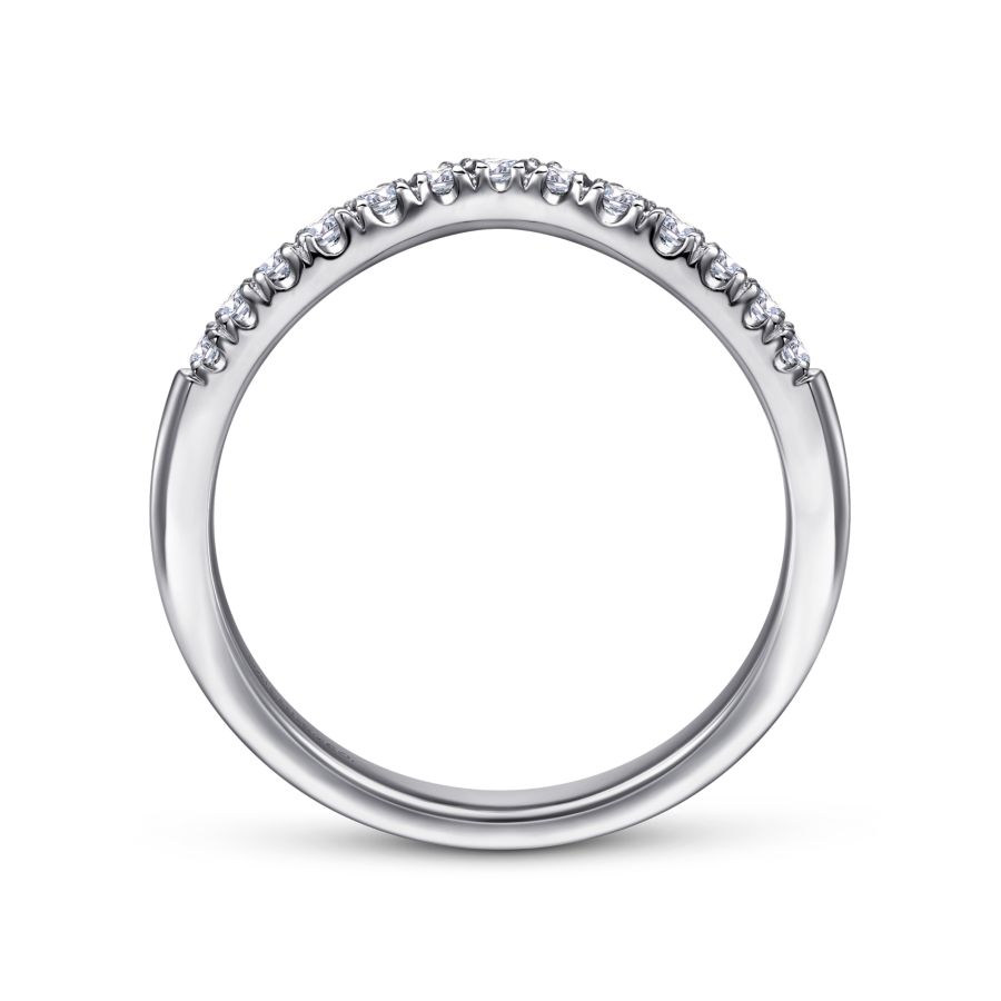Contour French Pave Diamond Wedding Band