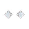 Lab Created Opal Earrings with Diamonds