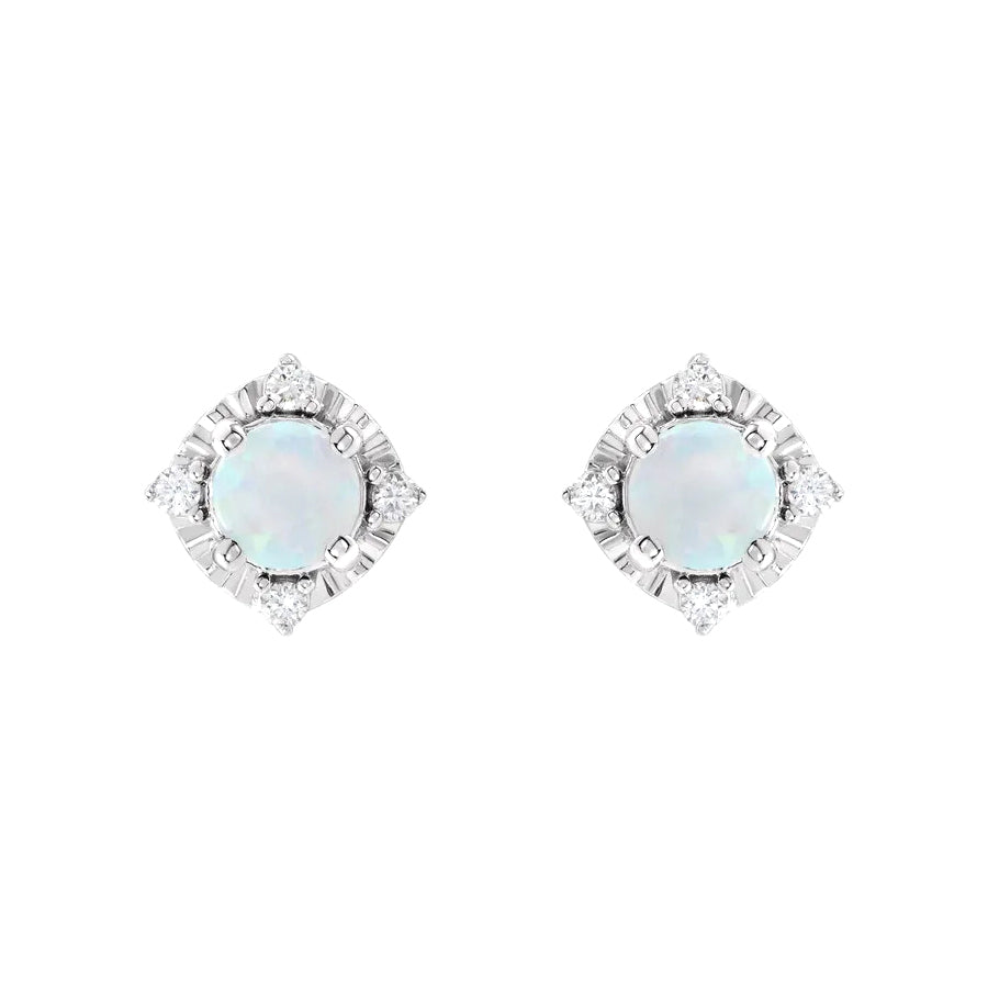 Opal Studs | White – JacqMaria Jewelry