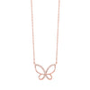 Diamond Butterfly Pendant in Rose Gold