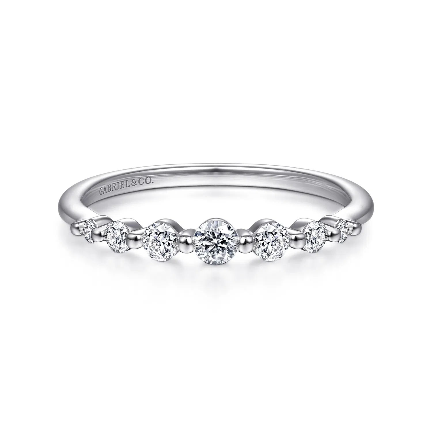 Single Prong Diamond Stacking Ring in 14K White Gold