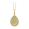 Beaded Yellow Gold Diamond Teardrop Pendant Necklace, 0.50 cttw