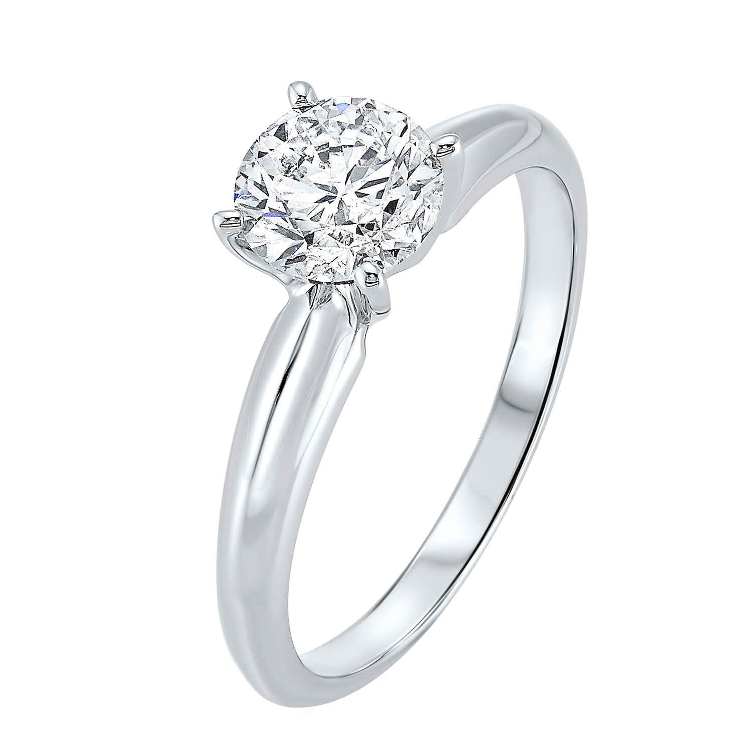 Solitaire Engagement Ring with Round Lab Created Diamond- 2.00 ct.