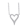 Charming Heart Diamond Pendant Necklace in White Gold, 0.10 cttw