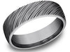 Diagonal Brush Stroke 6.5mm Brushed Metal Tantalum Wedding Ring Band