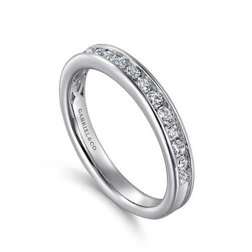 Toledo Channel Set Diamond Anniversary Band in White Gold, 0.52 cttw