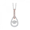 White and Rose Gold ‘Rhythm of Love’ Diamond Pear Shaped Pendant Necklace, 0.10 cttw