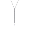 Diamond Bar Pendant Necklace in White Gold, 0.50 cttw