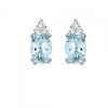 Aquamarine Stud Earrings with Diamonds