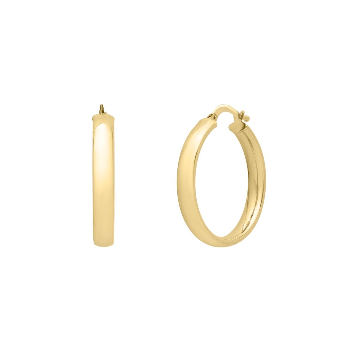 Small Wedding Hinged Hoop Earrings in 14k Yellow Gold