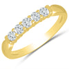 Charming Prong Set 5 Diamond Anniversary Band in Yellow Gold, 0.33cttw