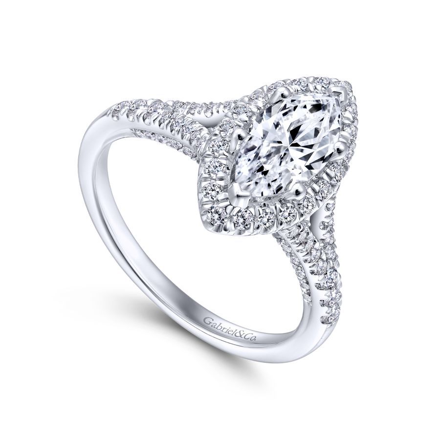 Verbena Marquise Diamond Engagement Ring Setting. 0.63ctw.