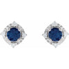 Lab Created Sapphire Earrings with Diamonds