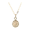 Textured Yellow Gold Shield Style Diamond Pendant Necklace, 0.33 cttw