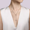 Bujukan Bar Y-Knot Necklace with Hollow Paperclip Chain