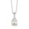 Pearl and Diamond Pendant - June Birthstone