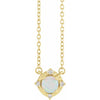 Opal Necklace with Diamond Halo in Gold