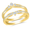 Yellow Gold Engagement Ring Guard with Channel Set Diamonds, 0.50 cttw