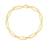 Polished Bombay Paperclip Oval Link 7.25”  Bracelet in Yellow Gold