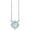 Sky Blue Topaz Necklace with Diamond Halo