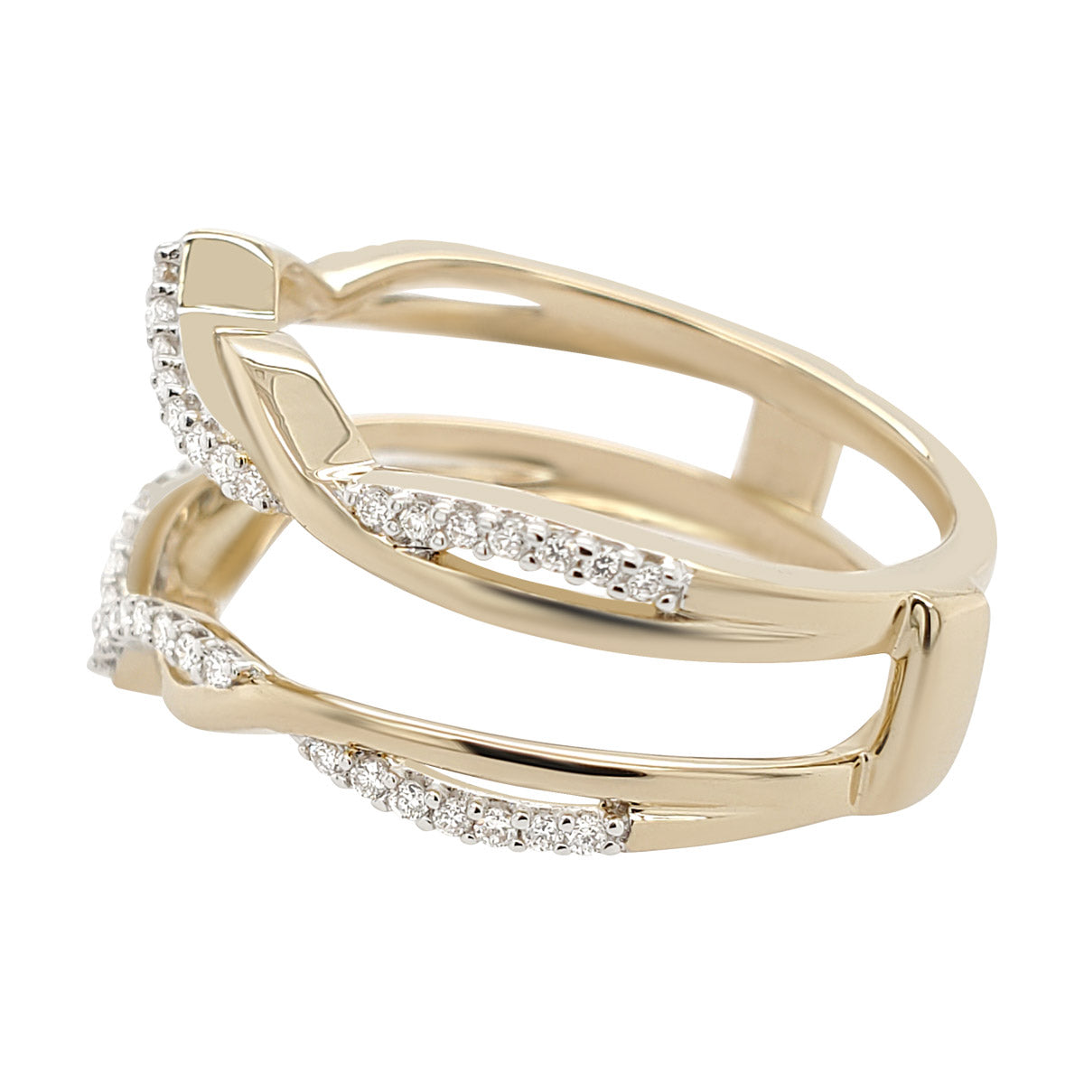 Chevron Twist Diamond Ring Guard