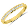 Yellow Gold Diamond Anniversary Band with 11 Channel Set Diamonds, 0.25 cttw
