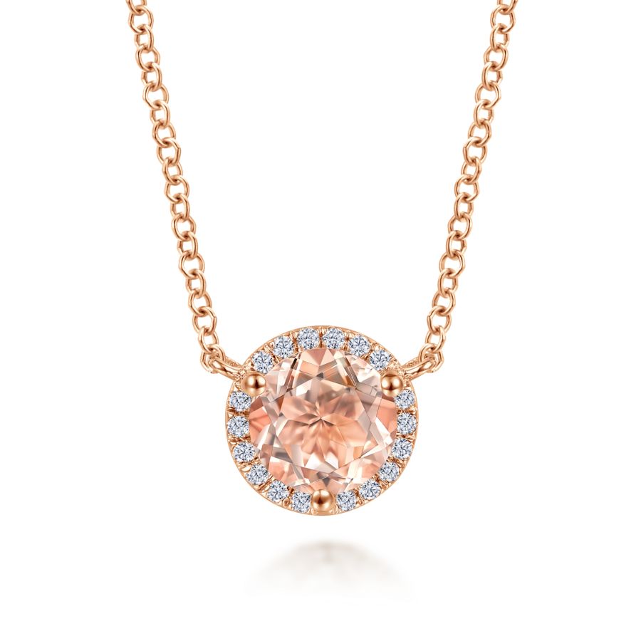 Morganite and Diamond Pendant