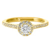 Diamond Halo Engagement Ring in Yellow Gold- 0.53 ctw.