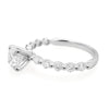 White Gold Diamond Engagement Ring Setting with Shared Prong Diamond Band, 0.47cttw