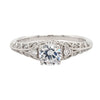 Art Deco Inspired Diamond Engagement Ring Setting with Hidden Halo and Milgrain Detail