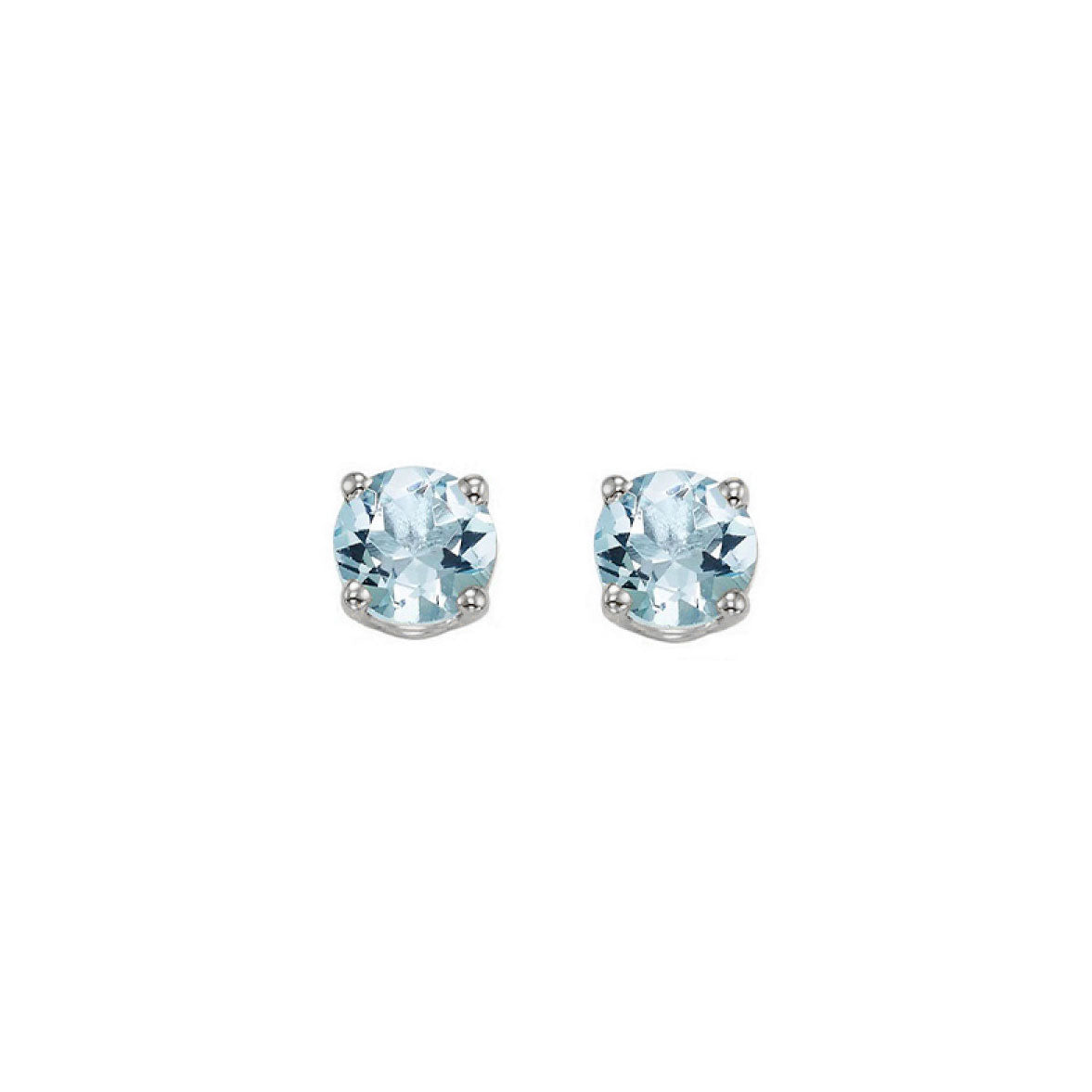 Aquamarine Stud Earrings in White Gold