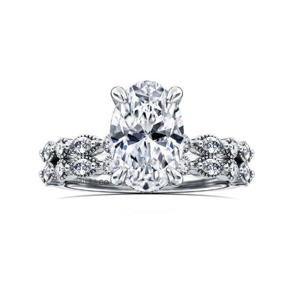 Victorian-Inspired Hidden Halo Diamond Engagement Ring Setting