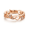 Scrolling Floral Diamond Ring in Rose Gold
